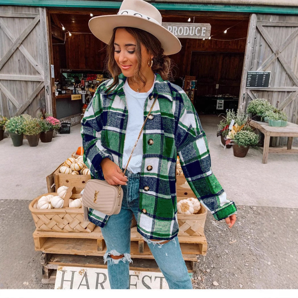 Damen Kariertes Flanellhemd Heidi-Mode