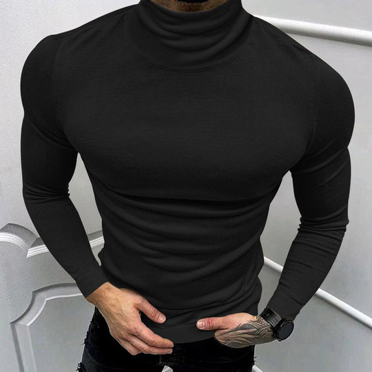 Herren eleganter Rollkragenpullover aus hochwertigem Baumwollmix Heidi-Mode