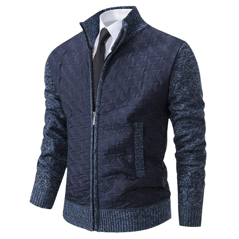 Herren Übergangsjacke mit hohen Kragen und gesteppter Innenseite Heidi-Mode