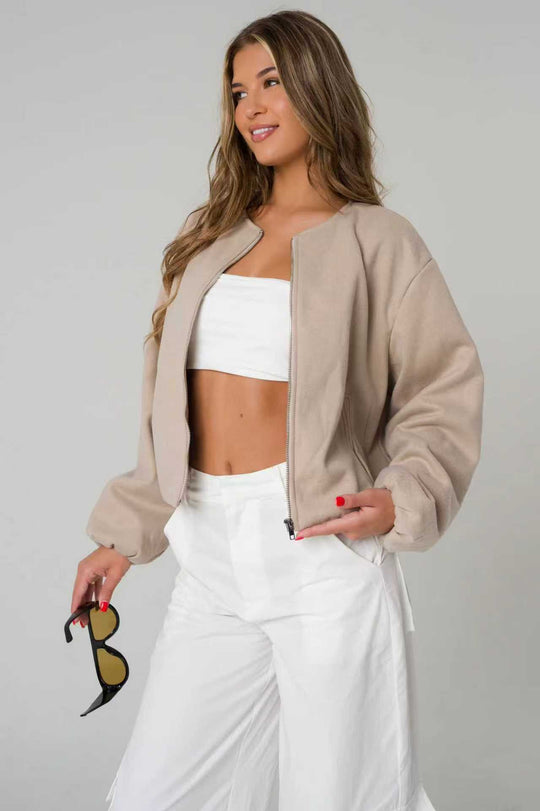 Damen Oversized Sweatjacke mit lässigem Schnitt und glänzender Oberfläche Heidi-Mode