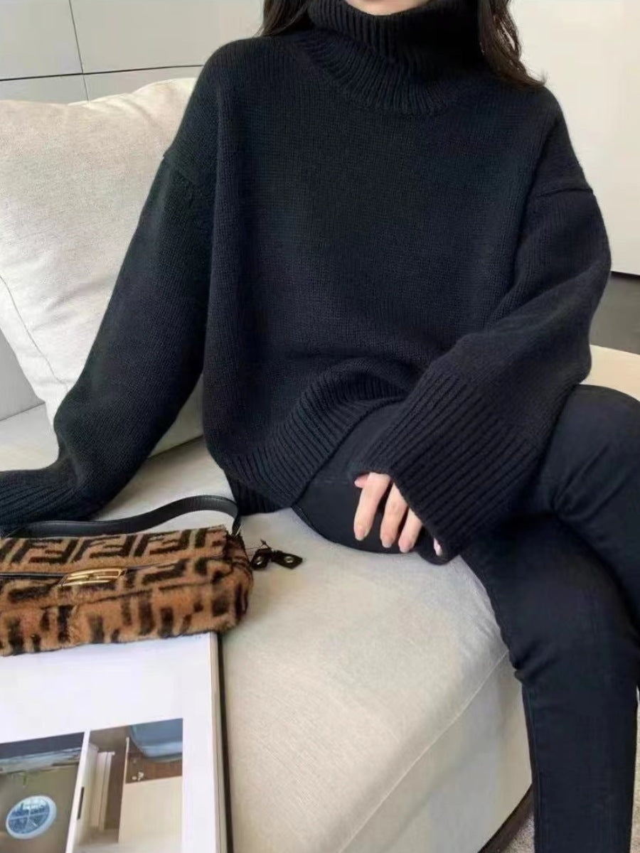 Damen Kuscheliger Rollkragenpullover aus hochwertigem Strick Heidi-Mode