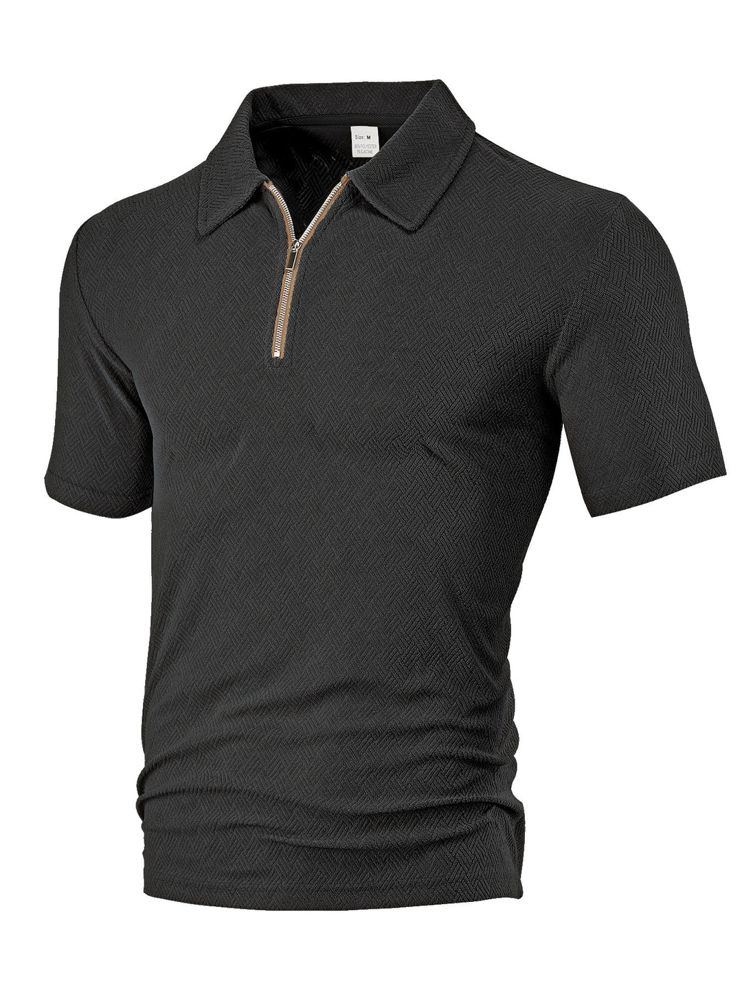 Herren Polo-Shirt mit elegantem Reißverschluss und strukturiertem Design Heidi-Mode