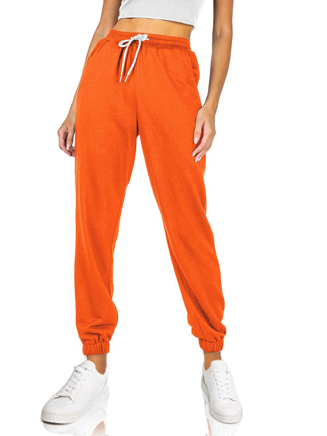 Damen Sportliche Jogginghose mit elastischem Bund und seitlichen Taschen Heidi-Mode
