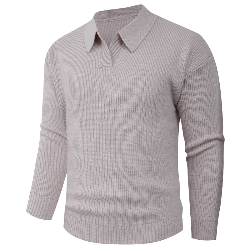 Herren lässiger Pullover mit modernem Kragen Heidi-Mode