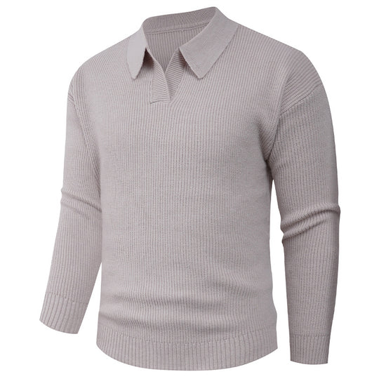 Herren lässiger Pullover mit modernem Kragen Heidi-Mode