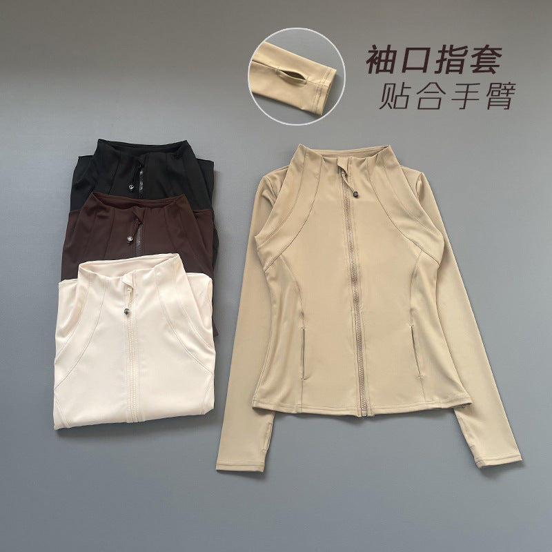 Damen Sportjacke mit hochgeschlossenem Kragen und durchgehendem Reißverschluss Heidi-Mode