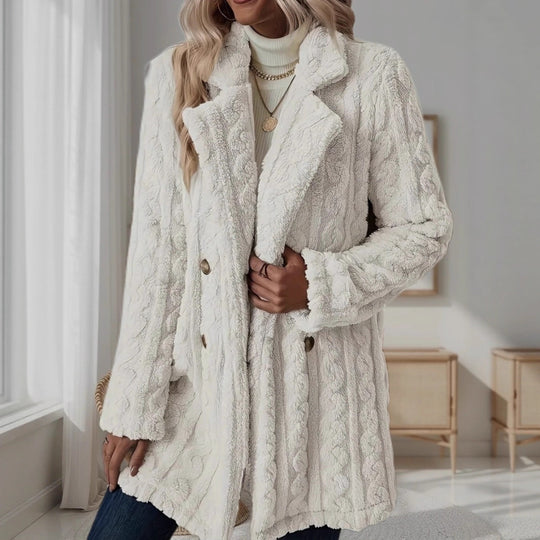 Damen Kuschelige Strickjacke mit hochfloriger Optik und knöpfbarem Verschluss Heidi-Mode