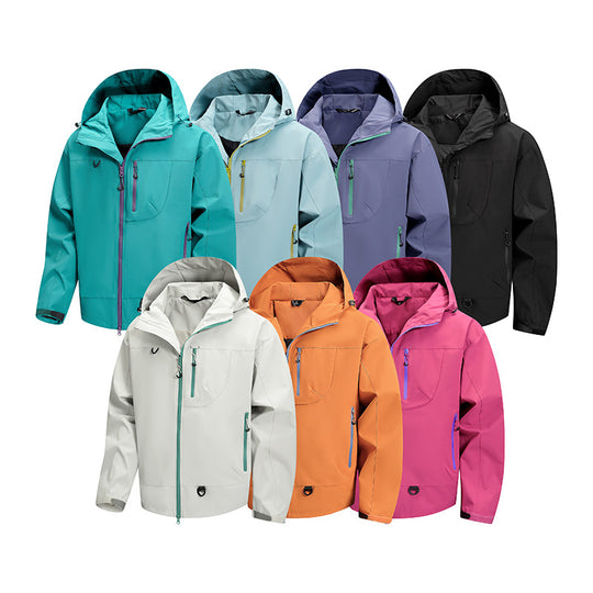 Herren technische Outdoor-Jacke mit Gewebe und verstellbarem Kapuzensystem Heidi-Mode