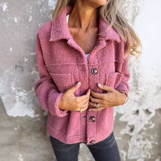 Damen Kuschelige und modische Fleecejacke mit praktischen Taschen Heidi-Mode
