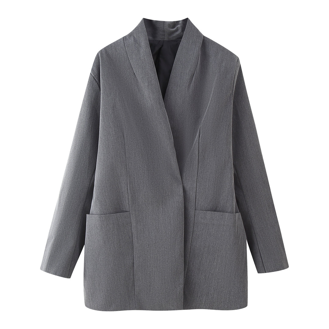 Damen elegante Blazerjacke mit Taschen und modernem Schnitt Heidi-Mode