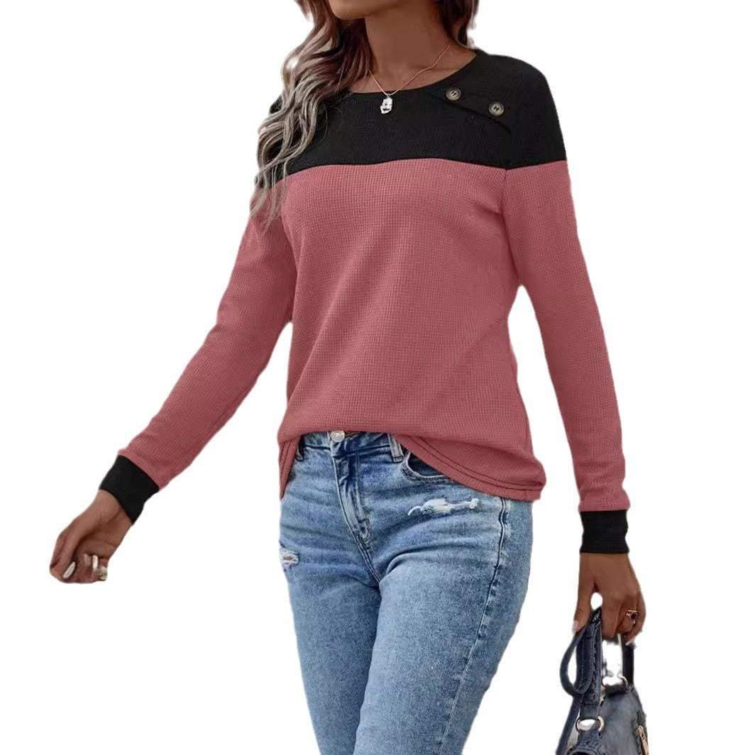 Damen Pullover mit strukturiertem Design und Button-Details Heidi-Mode