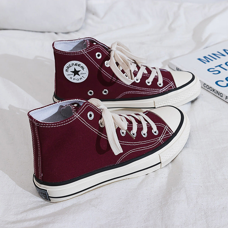 Damen Hohe Sneaker im klassischen Canvas-Stil mit verstärktem Sohlenprofil und atmungsaktiver Innenausstattung Heidi-Mode