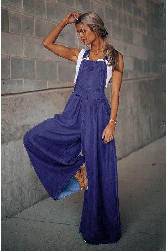 Heidi-Mode | Ärmelloser Denim Jumpsuit