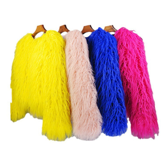 Damen Flauschige Kunstfelljacke mit lockerer Passform und voluminösem Design Heidi-Mode