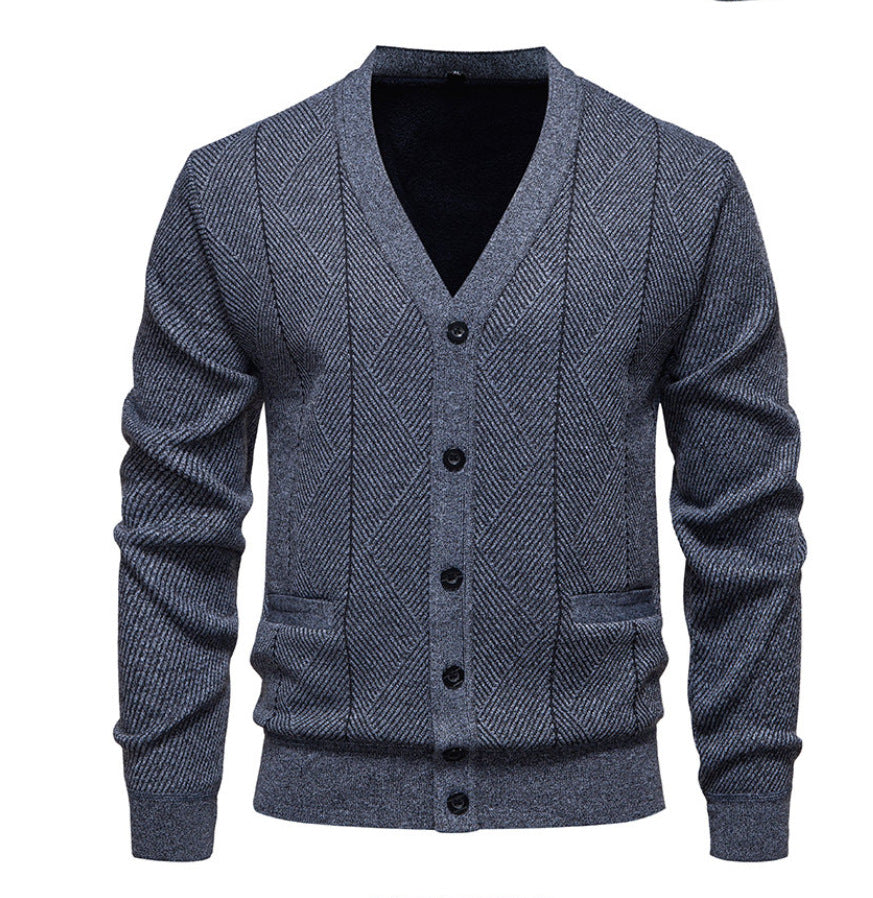 Herren modische Strickjacke mit einzigartigem Rautenmuster Heidi-Mode