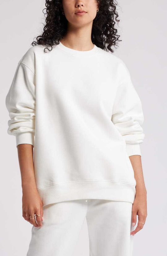 Damen entspannter Sweatshirt mit klassischem Rundhalsausschnitt Heidi-Mode