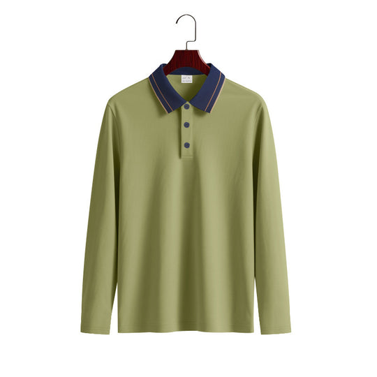 Herren Langarm-Poloshirt aus weichem Baumwollmix mit strukturiertem Kragen Heidi-Mode