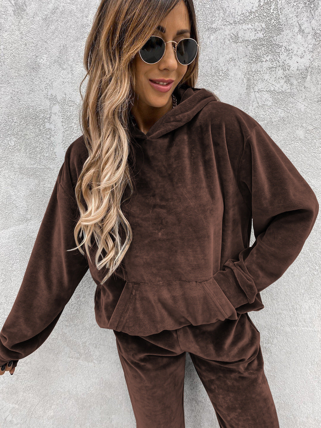 Damen kuscheliges Fleece-Set mit oversized Hoodie und bequemen Jogginghosen Heidi-Mode