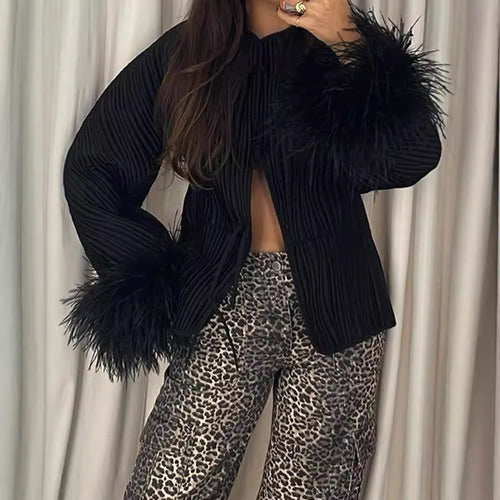 Damen Jacke mit Volantdetails und plissierter Struktur Heidi-Mode