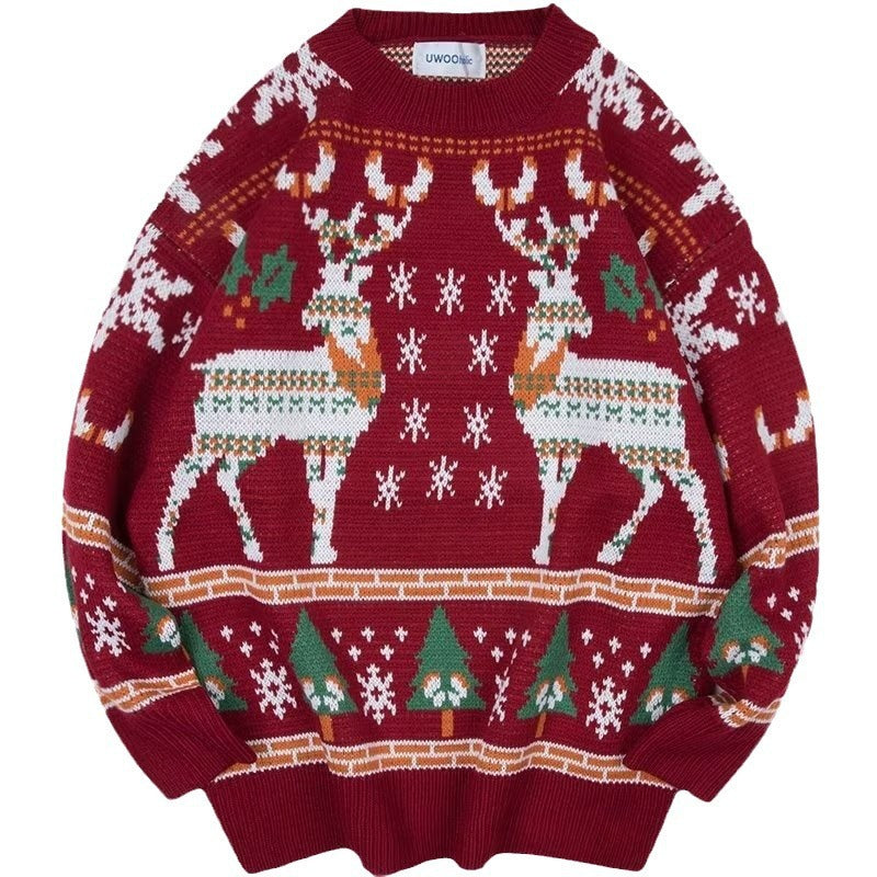 Damen festlicher Winterpullover mit Weihnachtsmotiven Heidi-Mode
