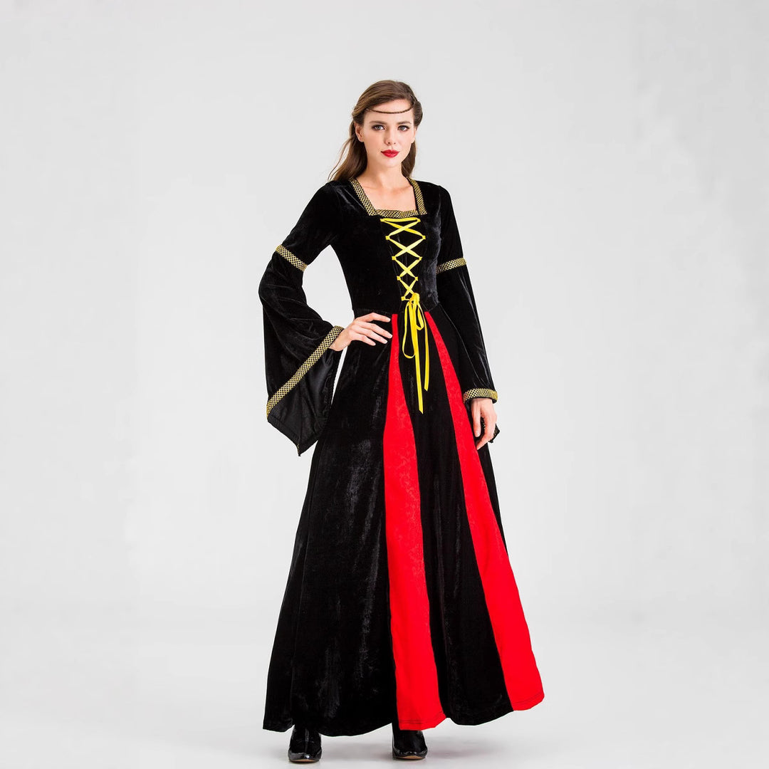 Damen historisches Märchenkleid mit langen Armen und dekorativer Schnürung Heidi