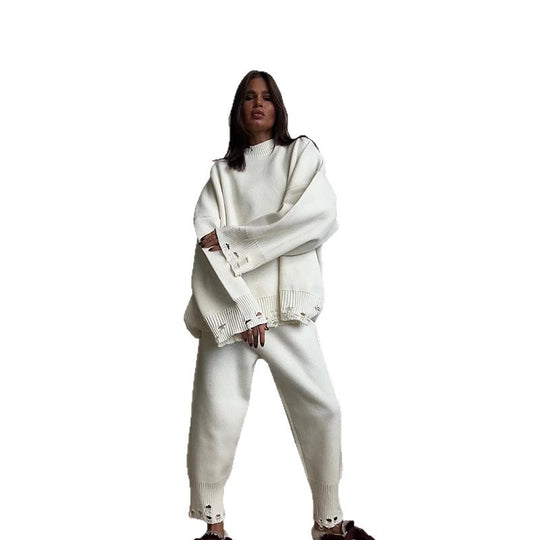 Damen Strickanzug mit oversized Schnitt und modischen Details Heidi-Mode