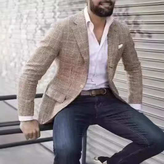 Herren eleganter Leinenblazer mit schmalem Schnitt Heidi-Mode