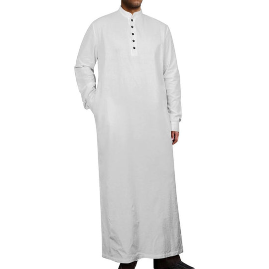 Herren moderner Kaftan mit Knopfleisten-Design und weichem Baumwollmaterial Heidi-Mode