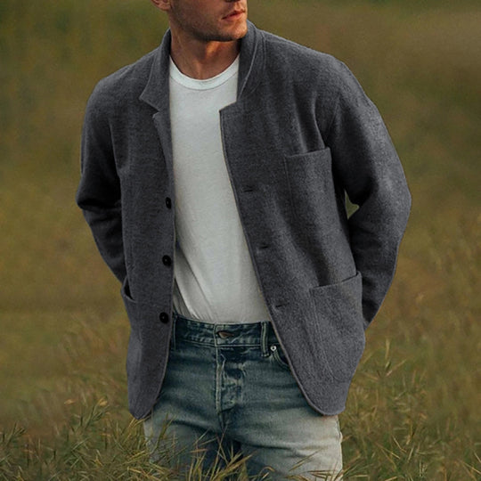 Herren lässige Wolljacke mit modernem Schnitt und praktischen Taschen Heidi-Mode