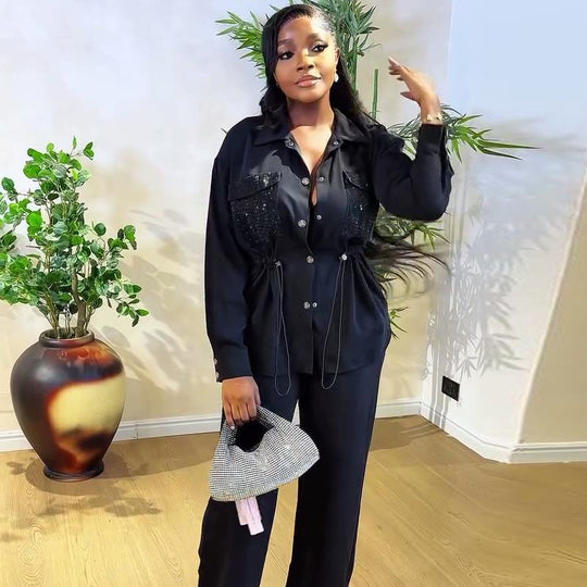Damen modische Jacke mit kreativen Elementen Heidi-Mode