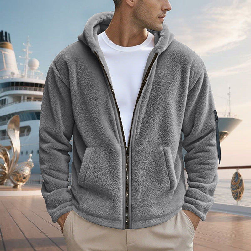 Herren Fleecejacke mit hohem Kragen und Wärmeisolierung Heidi-Mode