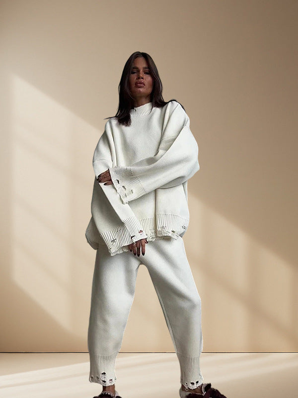 Damen Strickanzug mit oversized Schnitt und modischen Details Heidi-Mode