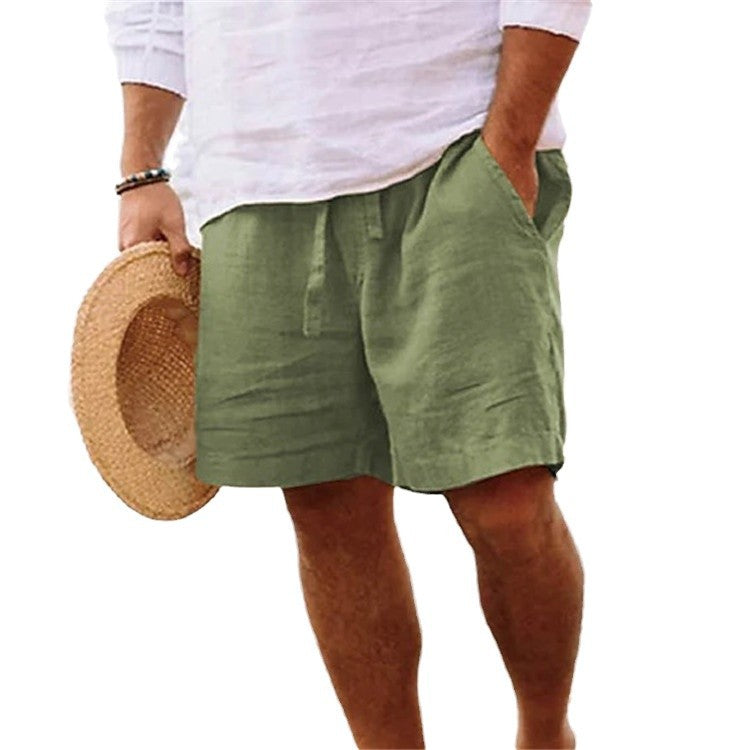 Herren luftige Leinen-Shorts mit elastischem Bund und praktischen Seitentaschen Heidi-Mode