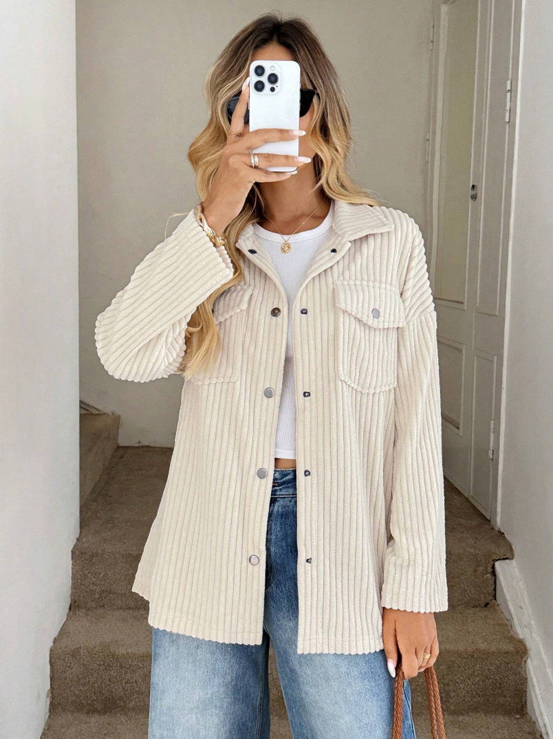 Damen Oversize Kordjacke Heidi-Mode