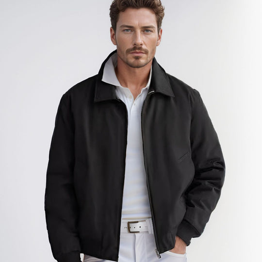 Herren lässige Bomberjacke mit hohem Kragen und praktischen Reißverschlusstaschen Heidi-Mode