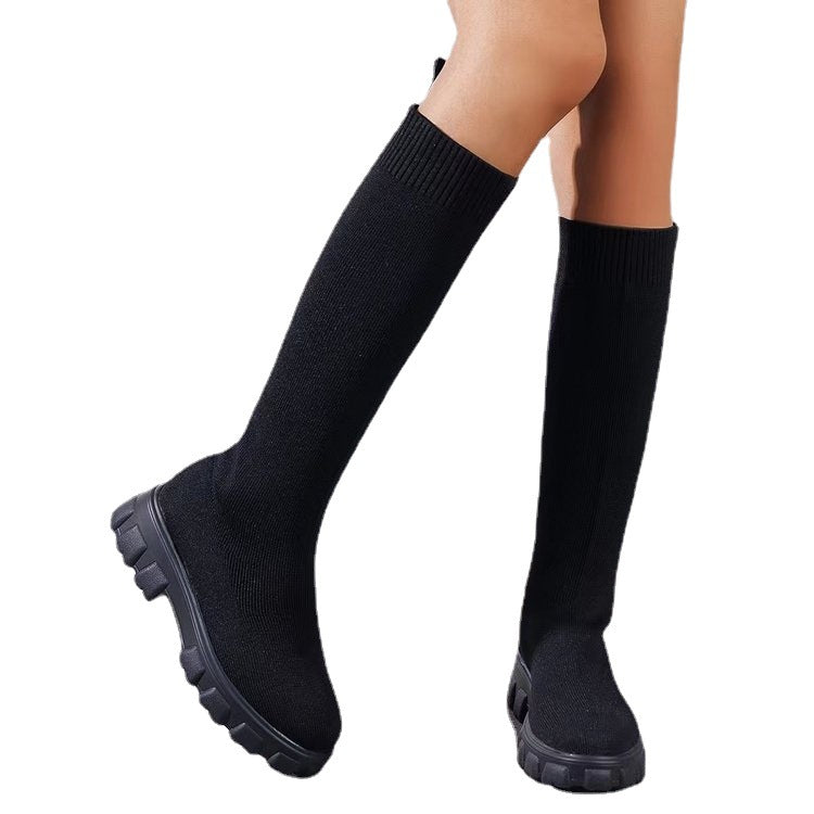 Damen modische strumpfartige Stiefel mit rutschfester Sohle Heidi-Mode