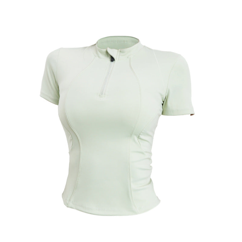 Damen Funktionsshirt mit kurzem Reißverschluss und atmungsaktiven Eigenschaften Heidi-Mode