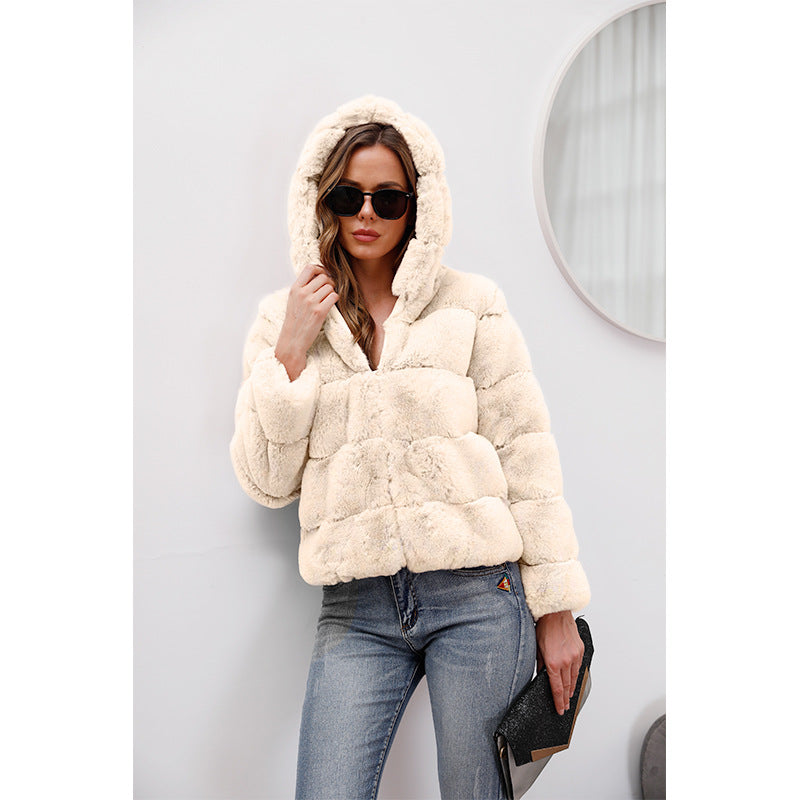 Damen weiche Fleecejacke mit Kapuze Heidi-Mode