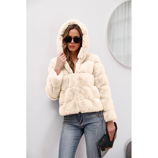 Damen weiche Fleecejacke mit Kapuze Heidi-Mode