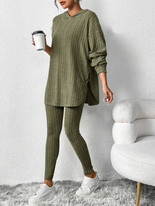 Damen lässiges Lounge-Outfit mit oversized Pullover und Leggings Heidi-Mode