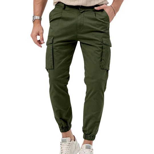 Herren Cargo-Hose mit  elastischem Bund und praktischen Taschen Heidi-Mode