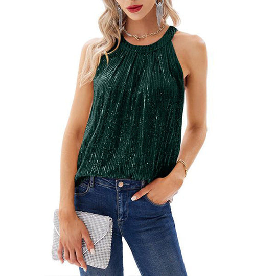 Heidi-Mode | Lässiges Rundhalsärmelloses Shirt Top