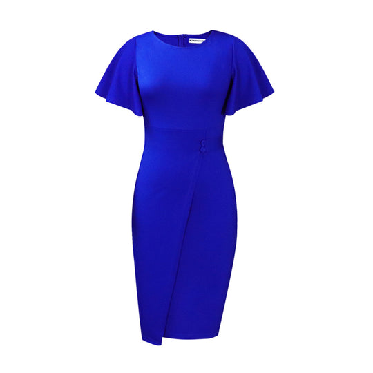 Damen Wickelkleid mit eleganten Rüschendetails und strukturiertem Schnitt Heidi-Mode