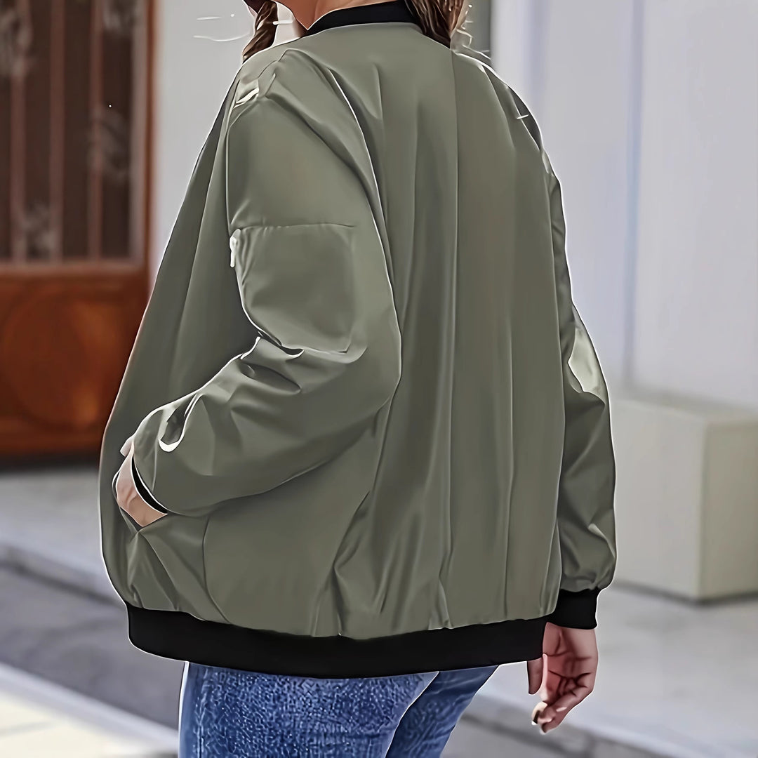 Damen lässige Bomberjacke mit praktischen Taschen und lässigem Schnitt Heidi-Mode