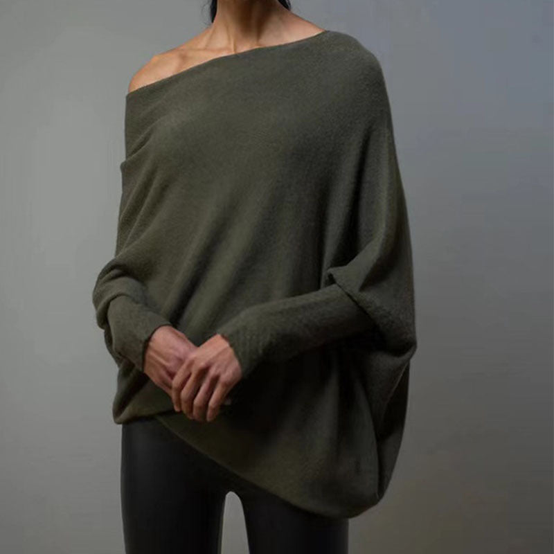 Damen lässiger Schal-Pullover Heidi-Mode