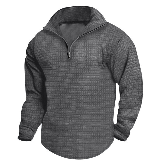 Herren bequeme Fleecejacke mit modernem Reißverschluss und strukturiertem Design Heidi-Mode
