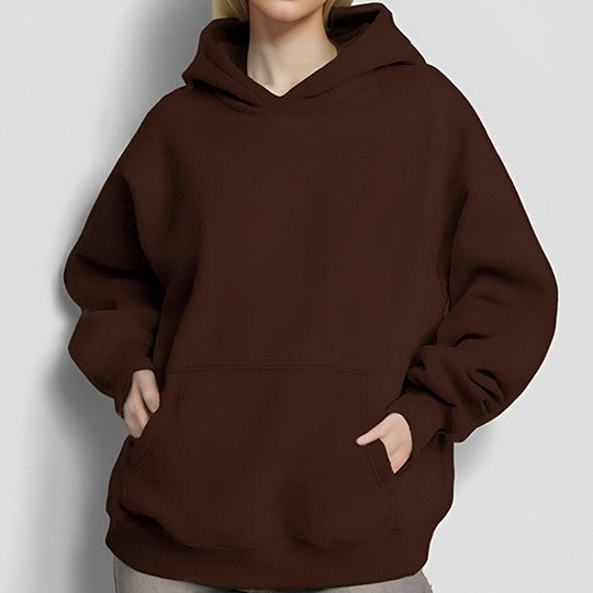 Damen Lockere Kapuzenpullover aus weichem Fleece mit Kängurutasche Heidi-Mode