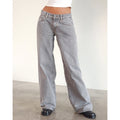 Damen gerade geschnittene Jeans mit niedriger Bundhöhe