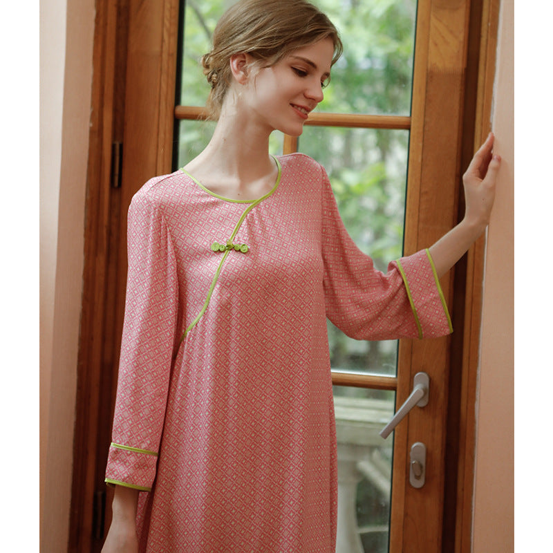 Damen Nachthemd mit elegantem Design und verspielten Akzenten Heidi-Mode