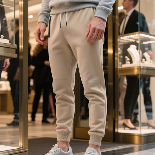 Herren Freizeit Jogginghose mit seitlichem Kontrast und elastischem Bund Heidi-Mode
